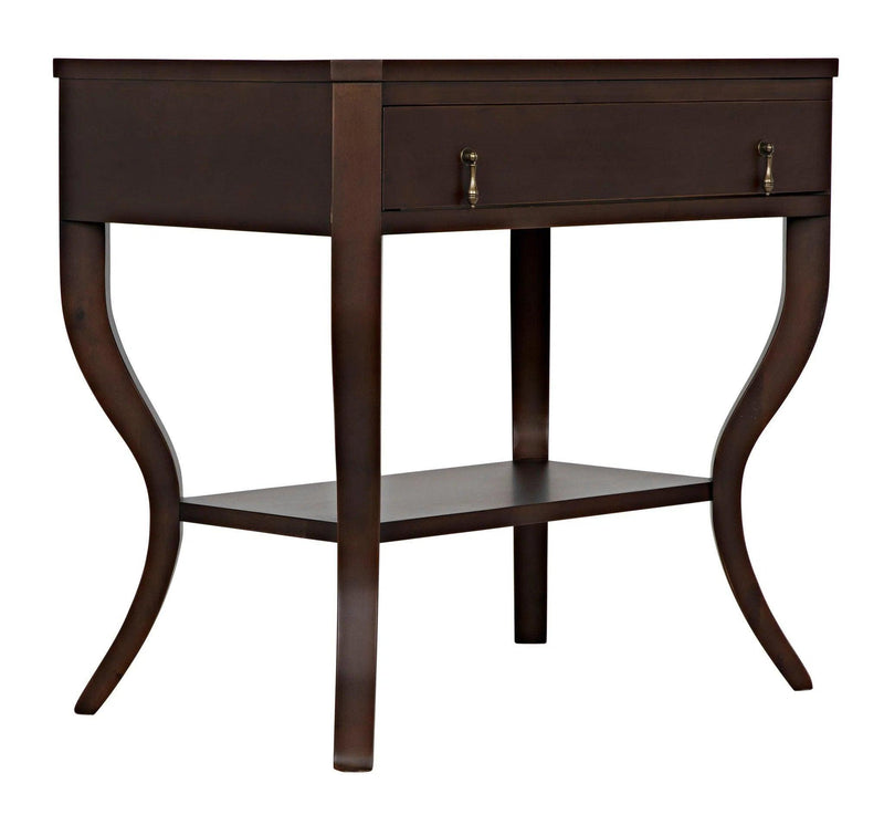 Weldon Wood Distressed Brown Rectangle Side Table Side Tables LOOMLAN By Noir