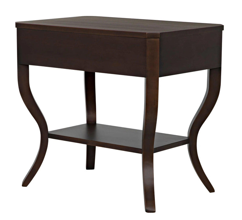 Weldon Wood Distressed Brown Rectangle Side Table Side Tables LOOMLAN By Noir