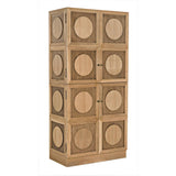 Wellington Hutch Armoire Tall Bookcase Cabinet, White Oak Bookcases LOOMLAN By Noir