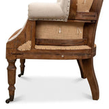 Welsh Beige Wing Accent Chair Linen, Burlap, Leather Accent Chairs LOOMLAN By Sarreid