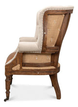 Welsh Beige Wing Accent Chair Linen, Burlap, Leather Accent Chairs LOOMLAN By Sarreid