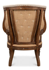 Welsh Beige Wing Accent Chair Linen, Burlap, Leather Accent Chairs LOOMLAN By Sarreid