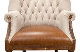 Welsh Beige Wing Accent Chair Linen, Burlap, Leather Accent Chairs LOOMLAN By Sarreid