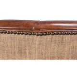 Welsh Leather & Jute Wing Tufted Back Accent Chair Accent Chairs LOOMLAN By Sarreid