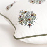 Welted Floral Throw Pillow With Down Insert Throw Pillows LOOMLAN By LOOMLAN