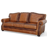 Western Style Leather Couch With Brown Alligator Embossed Leather Sofas & Loveseats LOOMLAN By Uptown Sebastian