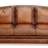 Western Style Leather Couch With Brown Alligator Embossed Leather Sofas & Loveseats LOOMLAN By Uptown Sebastian