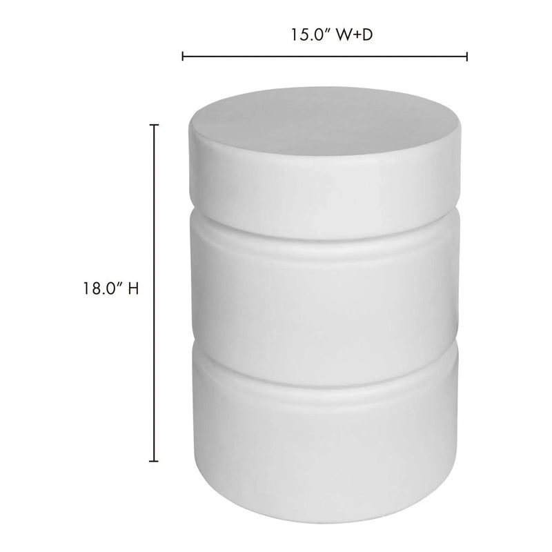 Whim Modern White Cement Accent Side Table Side Tables LOOMLAN By Moe's Home