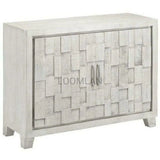 White Accent Cabinet Small Sideboard Hand Carved Door Sideboards LOOMLAN By LOOMLAN