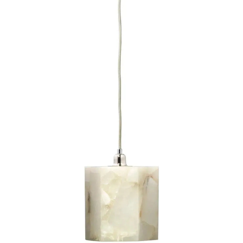 White Alabaster Borealis Hexagon Pendant Pendants LOOMLAN By Jamie Young