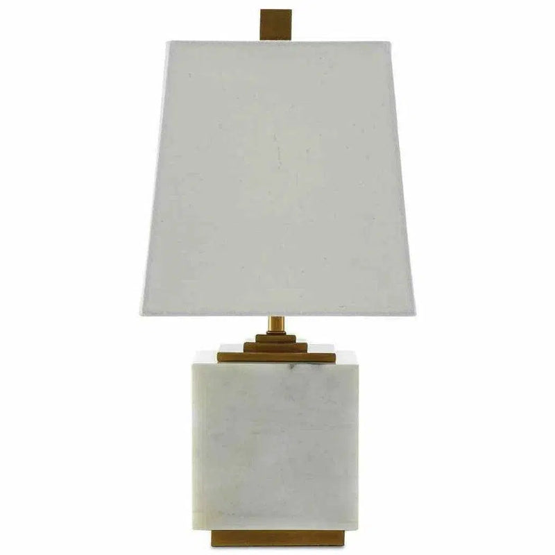 White Antique Brass Annelore Table Lamp Table Lamps LOOMLAN By Currey & Co