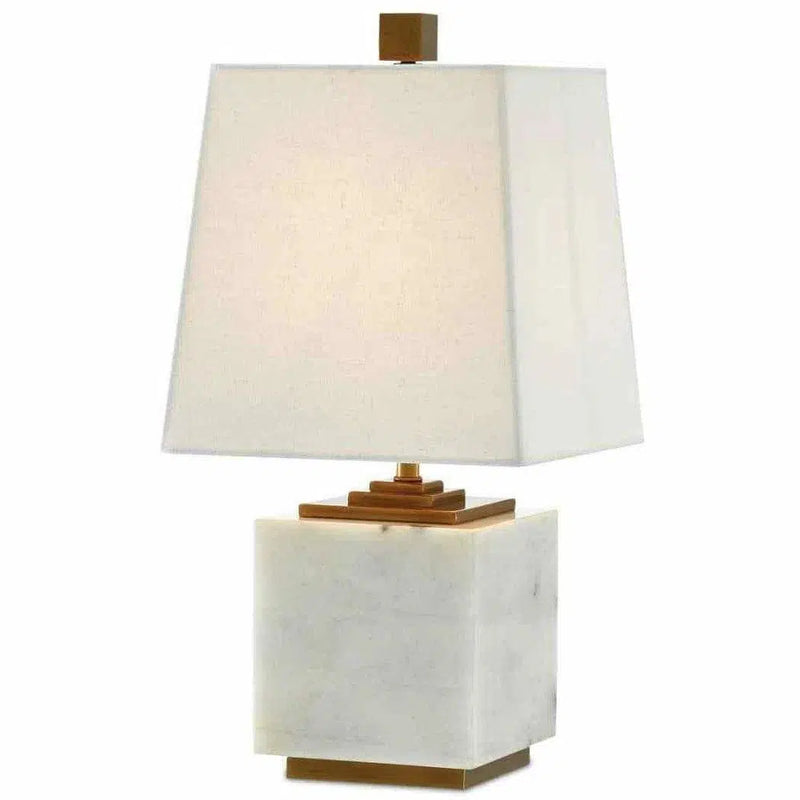 White Antique Brass Annelore Table Lamp Table Lamps LOOMLAN By Currey & Co