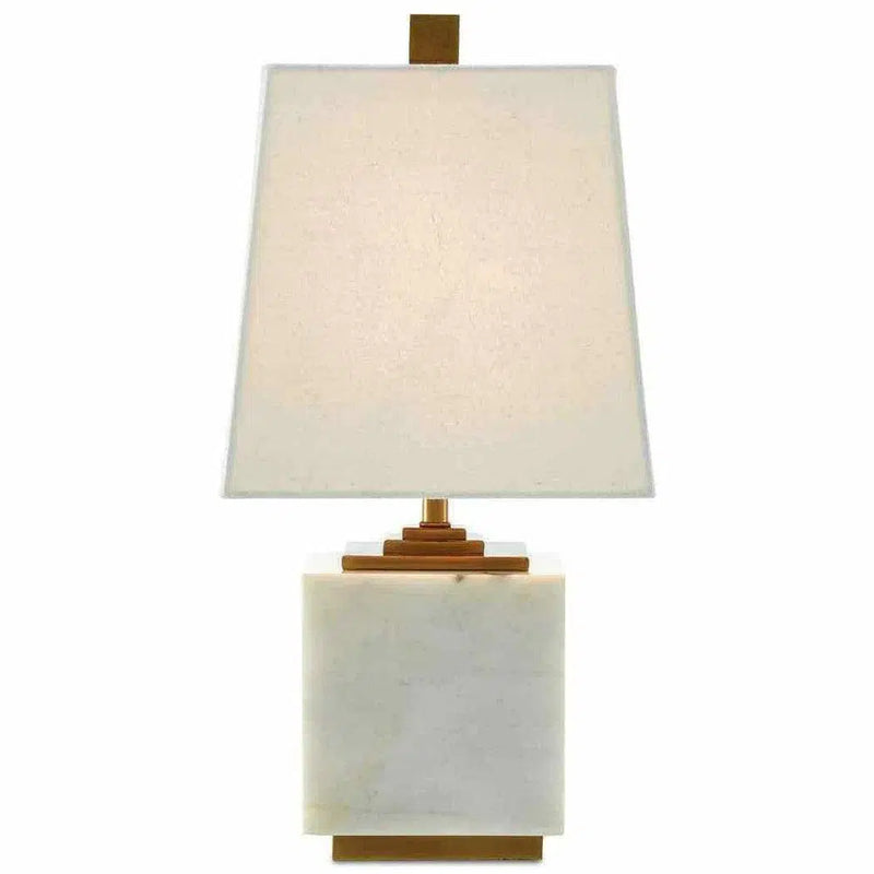 White Antique Brass Annelore Table Lamp Table Lamps LOOMLAN By Currey & Co