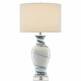 White Blue Hanni Table Lamp Table Lamps LOOMLAN By Currey & Co