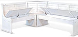 White Breakfast Nook Dining Set With Reversible Bench Storage Dining Table Sets LOOMLAN By Sunny D