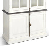 White Buffet and Hutch With Glass Doors Cabinet Buffets & Curios LOOMLAN By Sunny D