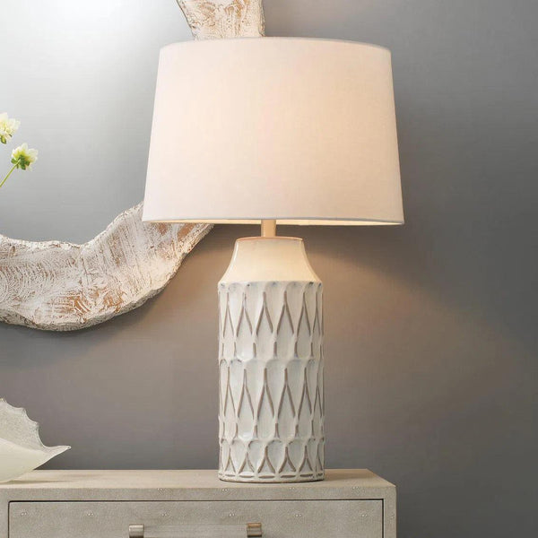 White Ceramic Dalia Table Lamp Table Lamps LOOMLAN By Jamie Young