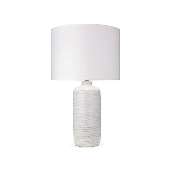 White Ceramic Trace Table Lamp Table Lamps LOOMLAN By Jamie Young