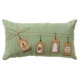 White Christmas Lumbar Pillow Green Throw Pillows LOOMLAN By LOOMLAN