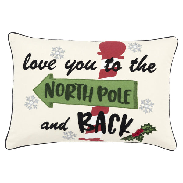 White Christmas Lumbar Pillow North Pole Throw Pillows LOOMLAN By LOOMLAN