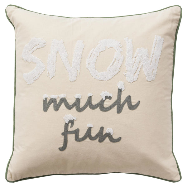 White Christmas Throw Pillow With Down Insert Snow Throw Pillows LOOMLAN By LOOMLAN