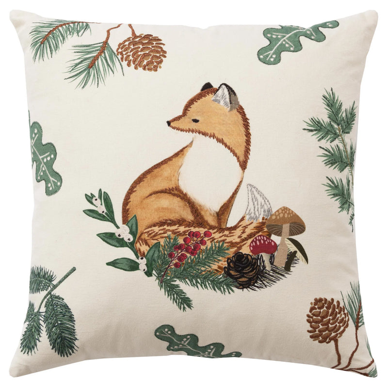 White Christmas Throw Pillow Woodland Fox Throw Pillows LOOMLAN By LOOMLAN