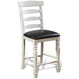 White Cushioned Seat Bourbon County Ladderback Counter Height Barstool Counter Stools LOOMLAN By Sunny D