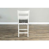 White Farmhouse Ladderback Barstool Wooden Seat Bar Stools LOOMLAN By Sunny D