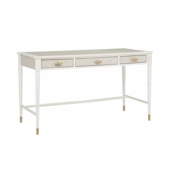 White Fog Brass Aster Desk Winterthur Collection Home Office Desks LOOMLAN By Currey & Co