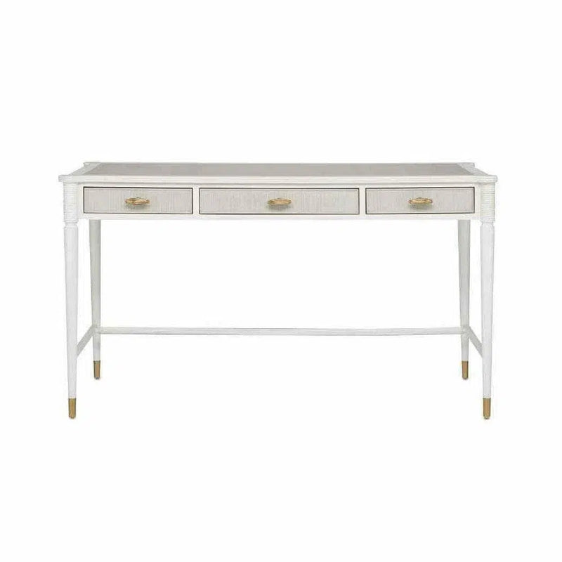 White Fog Brass Aster Desk Winterthur Collection Home Office Desks LOOMLAN By Currey & Co