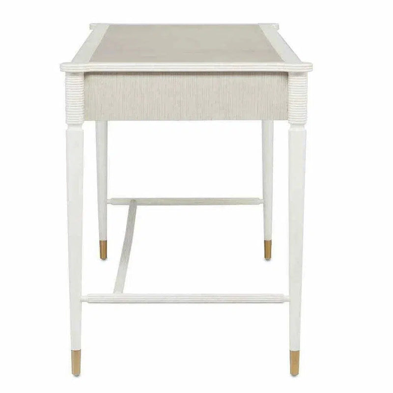 White Fog Brass Aster Desk Winterthur Collection Home Office Desks LOOMLAN By Currey & Co