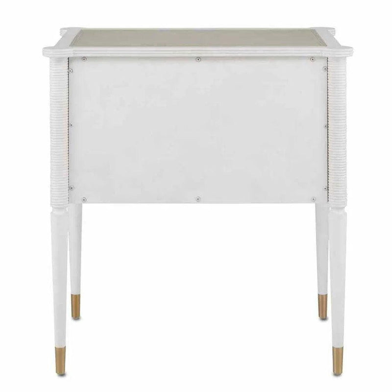 White Fog Brass Aster Small Accent Cabinet Winterthur Collection Nightstands LOOMLAN By Currey & Co