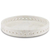 White Freya White Marble Small Tray Trays LOOMLAN By Currey & Co