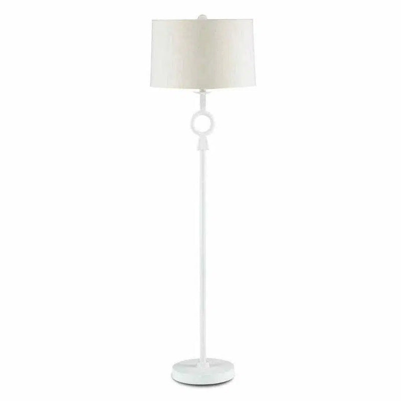 White Germaine White Floor Lamp Floor Lamps LOOMLAN By Currey & Co