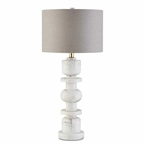 White Gray Sasha White Table Lamp Table Lamps LOOMLAN By Currey & Co