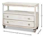 White Hollywood Chest Two Drawers and Open Shelf Chests LOOMLAN By Sarreid