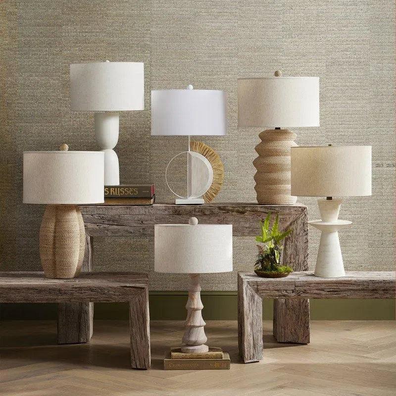 White Linz Table Lamp Table Lamps LOOMLAN By Currey & Co