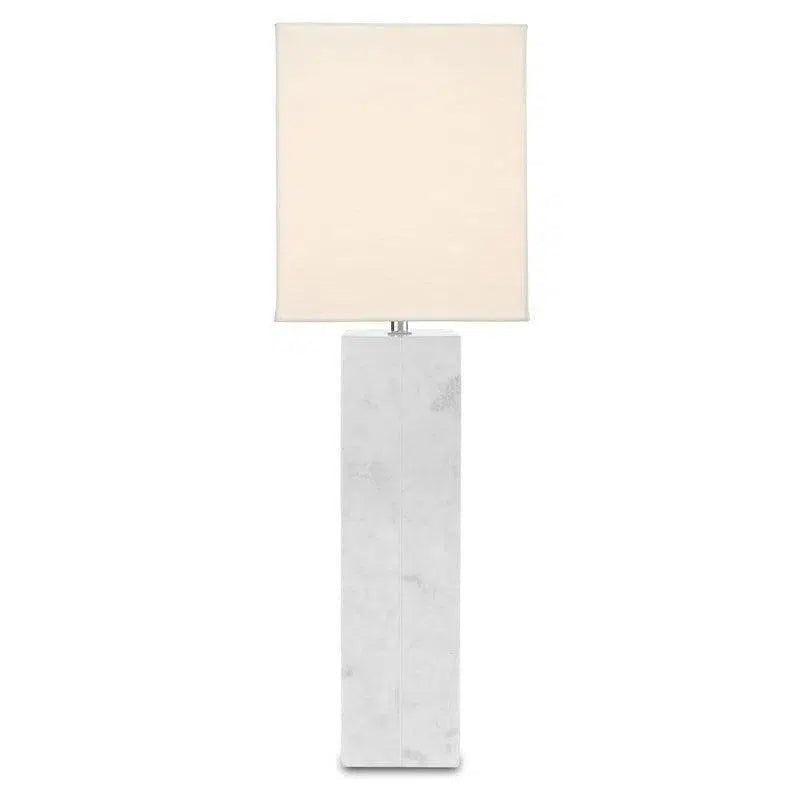 White Marble Gemini Table Lamp Table Lamps LOOMLAN By Currey & Co