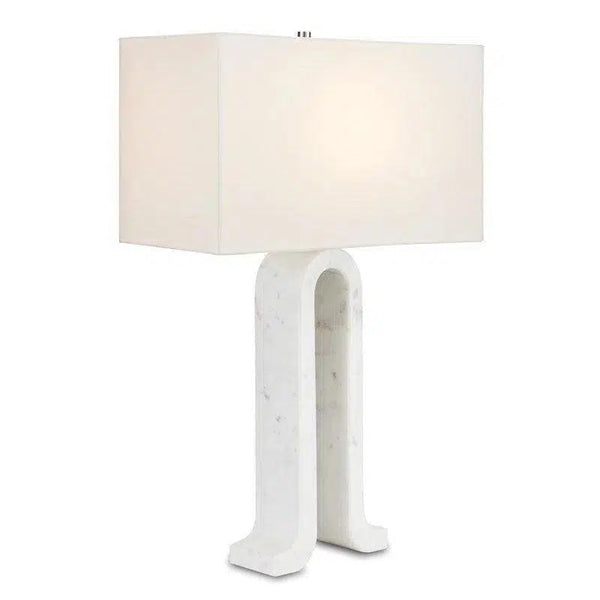 White Marble Leo Table Lamp Table Lamps LOOMLAN By Currey & Co