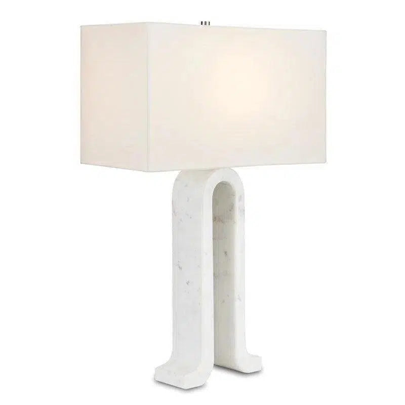 White Marble Leo Table Lamp Table Lamps LOOMLAN By Currey & Co