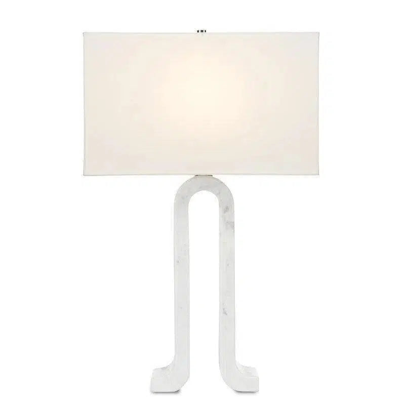 White Marble Leo Table Lamp Table Lamps LOOMLAN By Currey & Co