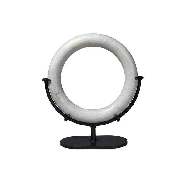 White Marble Ring - Modern Table Top Decor - Medium Statues & Sculptures LOOMLAN By Jamie Young