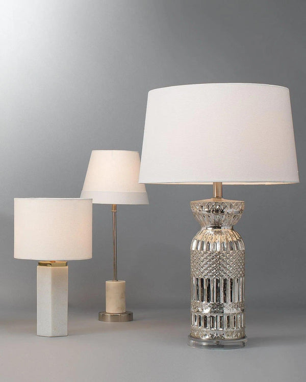 White Nickel Marble Iron Darcey Table Lamp Table Lamps LOOMLAN By Jamie Young