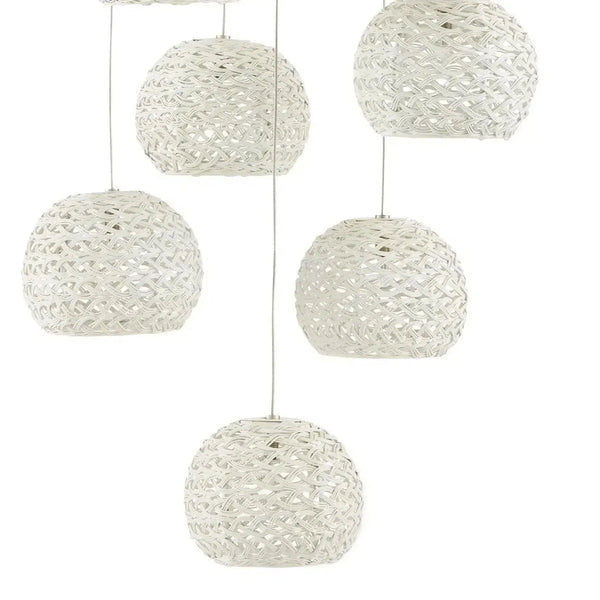 White Painted Silver Piero 30-Light Multi-Drop Pendant Pendants LOOMLAN By Currey & Co