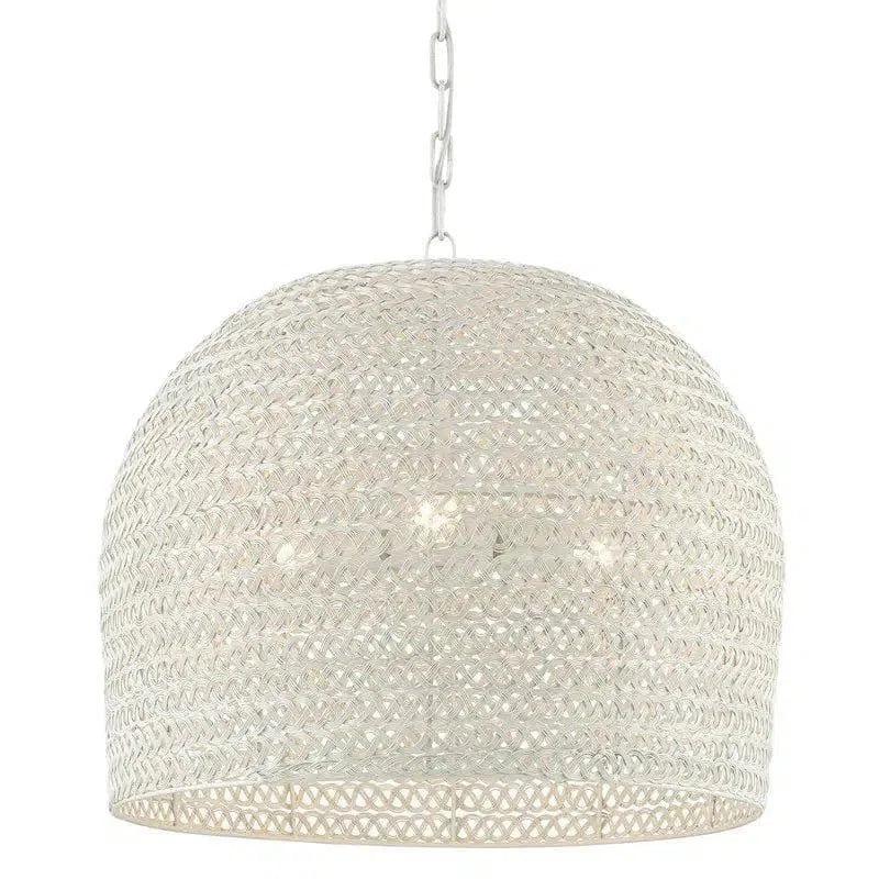 White Piero Small Chandelier Chandeliers LOOMLAN By Currey & Co