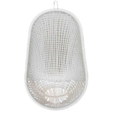 White Pod Rattan and Aluminum Hanging Chair Outdoor Hanging Chairs LOOMLAN By Artesia