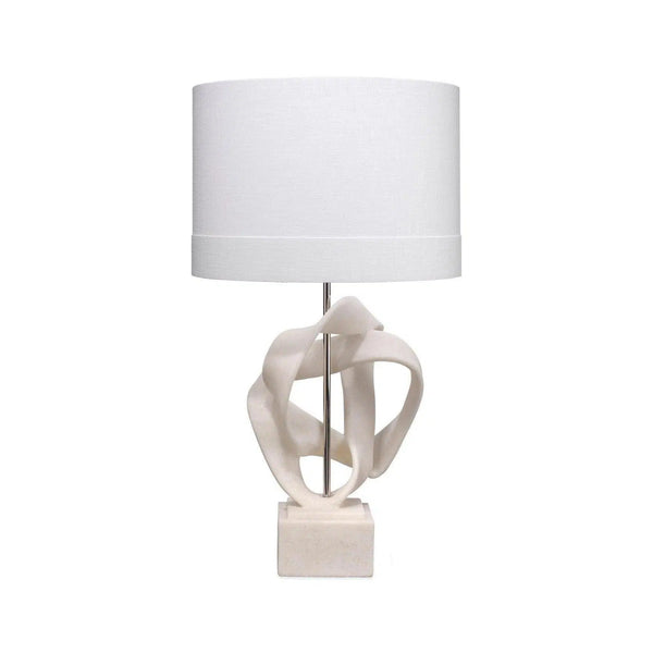 White Polyresin Intertwined Table Lamp Table Lamps LOOMLAN By Jamie Young