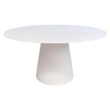 White Resin Concrete Round Dining Table Indoor Outdoor Use Outdoor Dining Tables LOOMLAN By Artesia