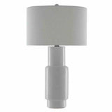 White Satin Black Janeen White Table Lamp Table Lamps LOOMLAN By Currey & Co