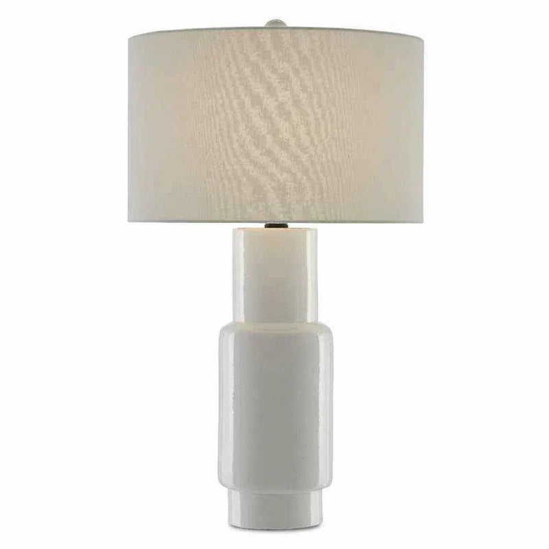 White Satin Black Janeen White Table Lamp Table Lamps LOOMLAN By Currey & Co